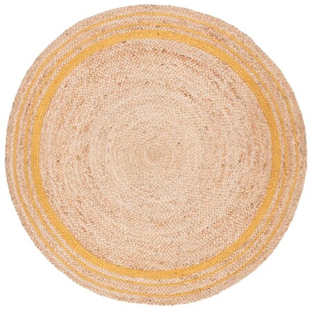 Safavieh 3 x 3 ft. Natural Fiber Hand Woven Round Rug - Beige & Gold NF807B-3R